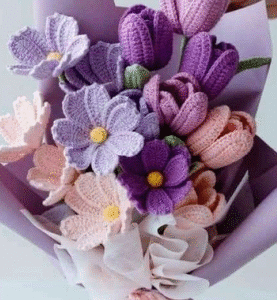 Ramo premium flores mixtas crochet