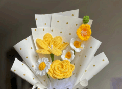 Ramo flores amarillas crochet