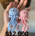 Llavero medusa crochet