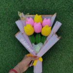 Ramo tulipanes bicolor crochet
